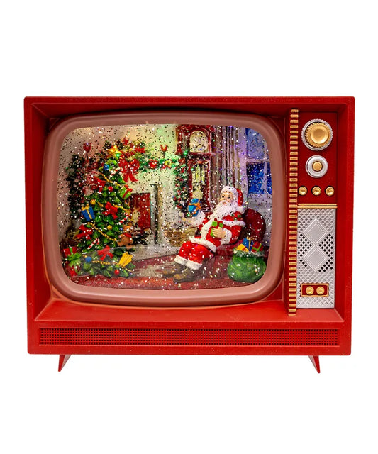 Tabletop Musical TV With Spinning Glitter Water - 8.325 Inch (Battery Operated)