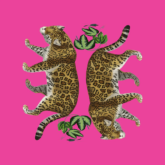 Leopard Seeing Double Pink Vanity Tray