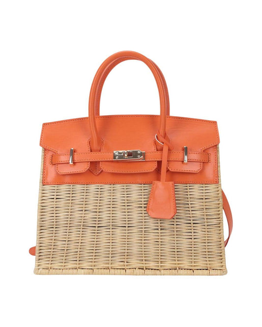 Lisi Lerch Margo Wicker Handbag - Orange