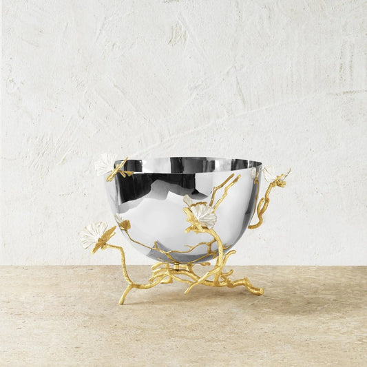 Butterfly Ginkgo Gold Serving Bowl