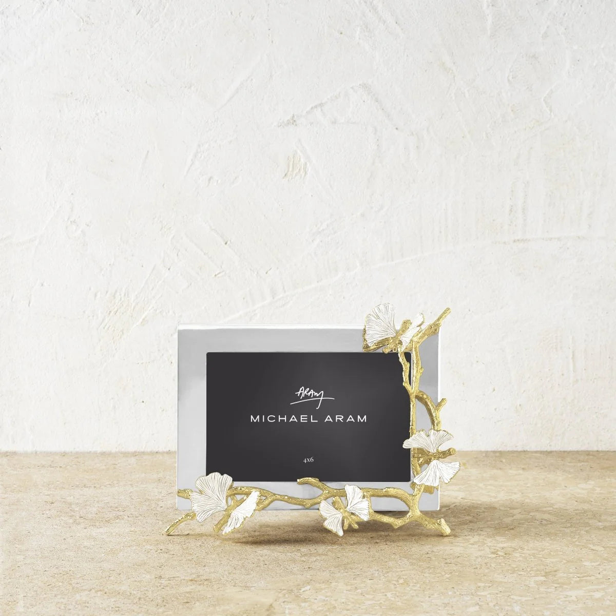 Butterfly Ginkgo Gold Reflective Frame-4X6