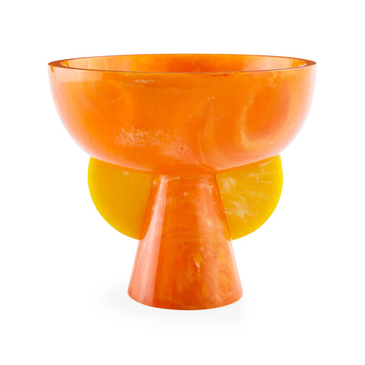 Como Pedestal Bowl - Orange/Yellow