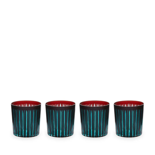 Prism Double Old Fashioned Glasses S/4 - Bordeaux