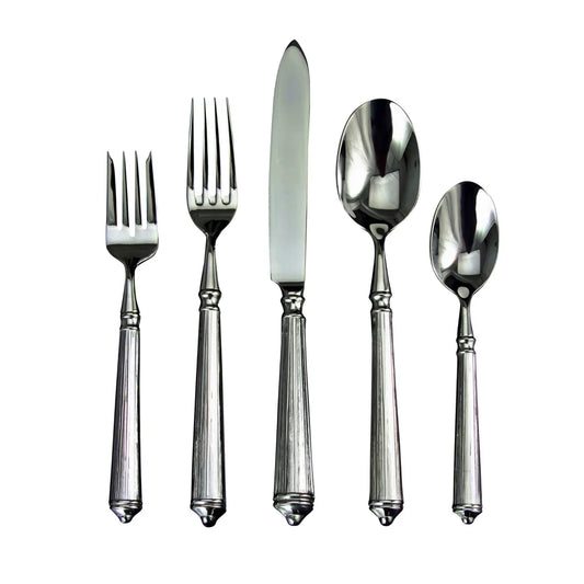 Ricci Rialto Mirrored 18/10 Stainless Steel 5 Piece Flatware Set, Service for 1