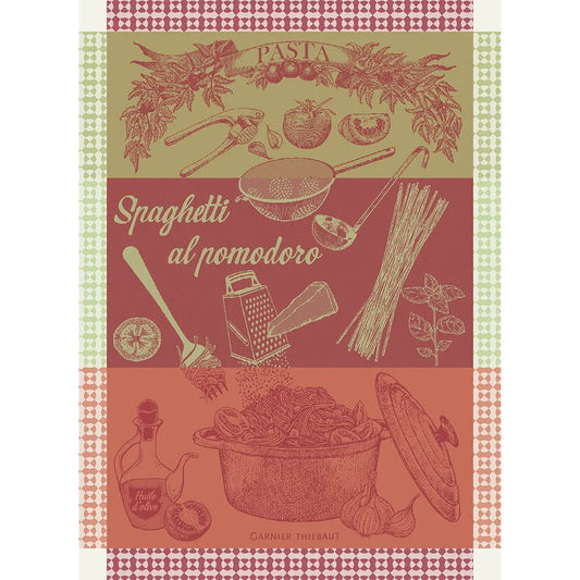 Garnier Thiebaut Spaghetti Pomodoro Basilic Jacquard Kitchen Towel