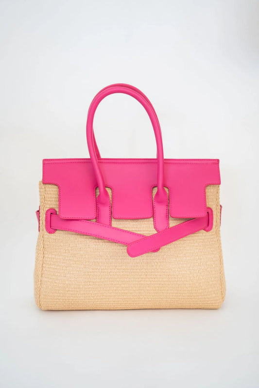 Lisi Lerch Stella Soft Rattan Handbag - Hot Pink