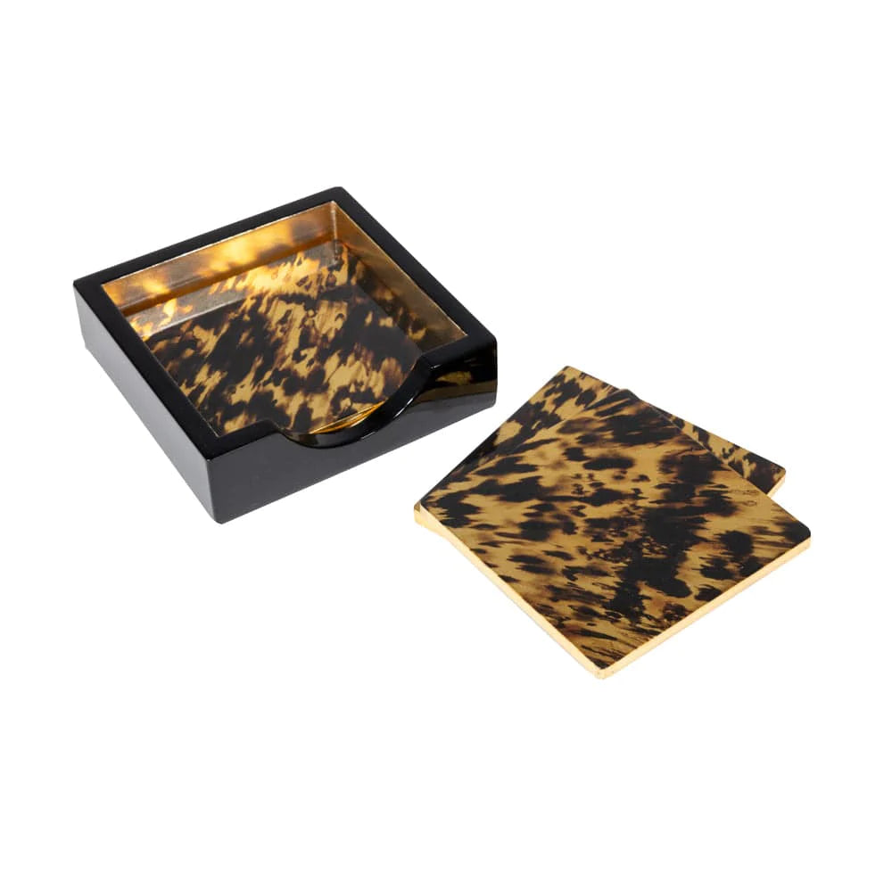 Tortoise Lacquer Coaster Set