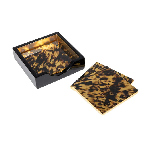 Tortoise Lacquer Coaster Set