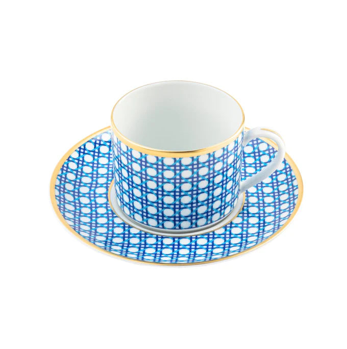 Pickard China Blue Cane Weave - with Monogram
